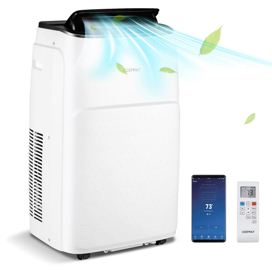 Costway 9100-BTU DOE (115-Volt) White Vented Wi-Fi enabled Portable Air Conditioner with Heater with Remote Cools 600-sq ft LWS00222
