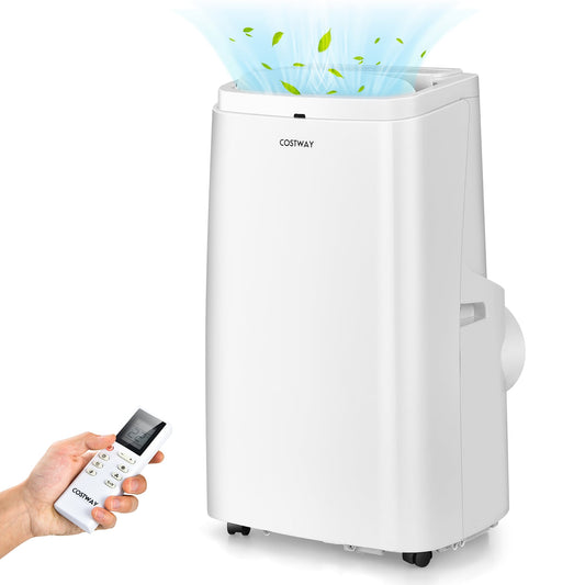 Costway 8100-BTU DOE (115-Volt) White Vented Portable Air Conditioner with Remote Cools 450-sq ft LWS00240