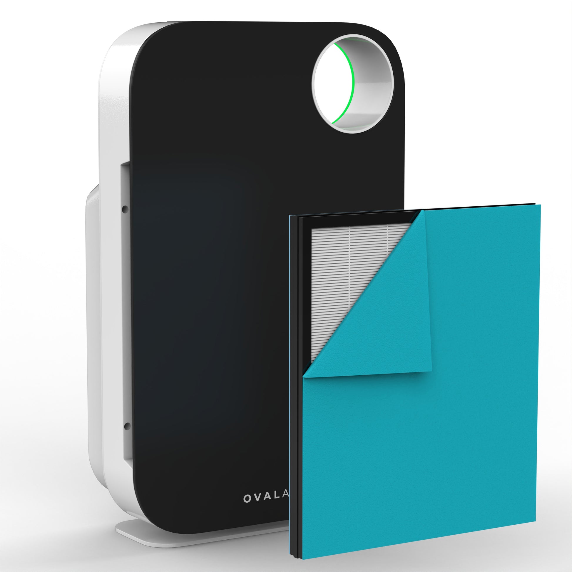 OVAL AIR 3-Speed Ionic Deco Jet Black True HEPA Air Purifier (Covers, 600-sq ft) AIR1000I