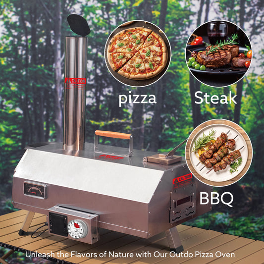 Runesay Pizza Oven Stainless Steel Hearth Wood-fired Outdoor Pizza Oven HBGRIL-07