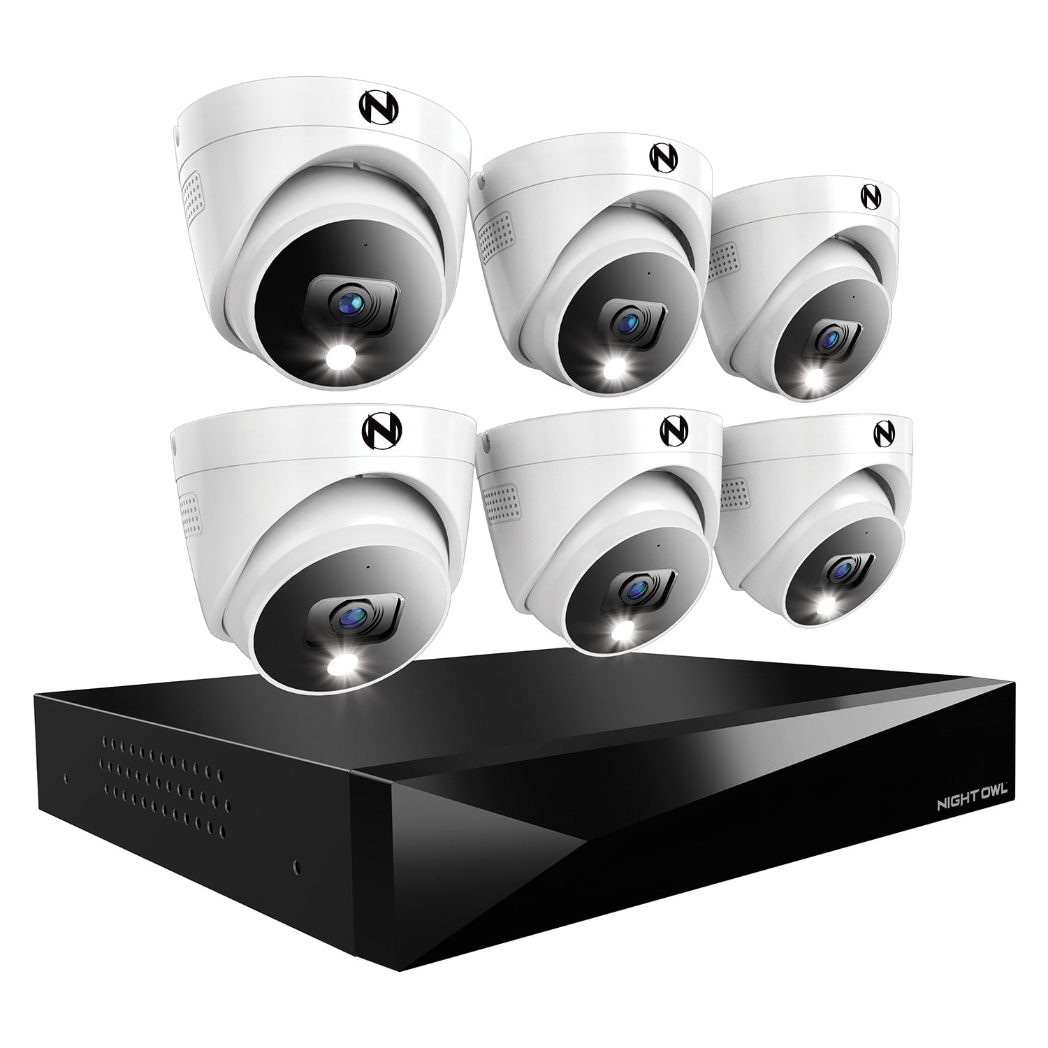 Night Owl FTD4 Indoor/Outdoor 12-Channel 6-Camera 2K Hardwired Spotlight 2Tb Hard Drive Security Camera System FTD4-82-6LDM