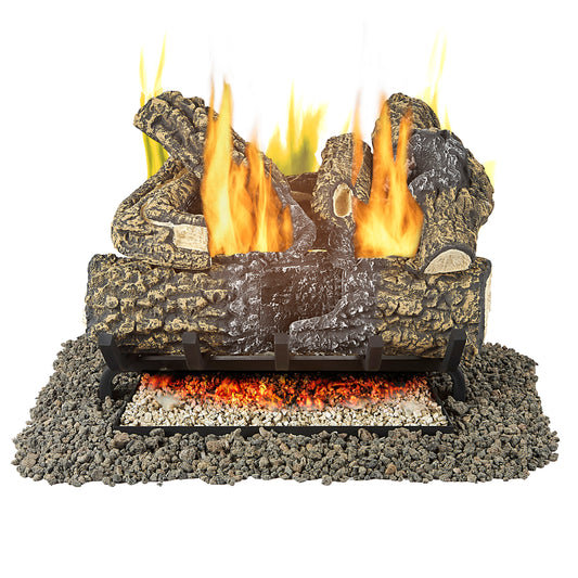 Pleasant Hearth 18-in 45000-BTU Natural Gas Dual-Burner Vented Gas Fireplace Logs VL-AA18D