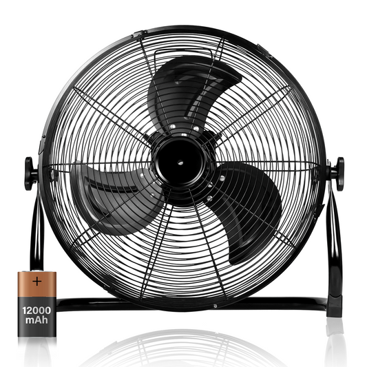 GZMR 12-in 120-Volt High Velocity Indoor Black Floor Fan GZ-DHF42933