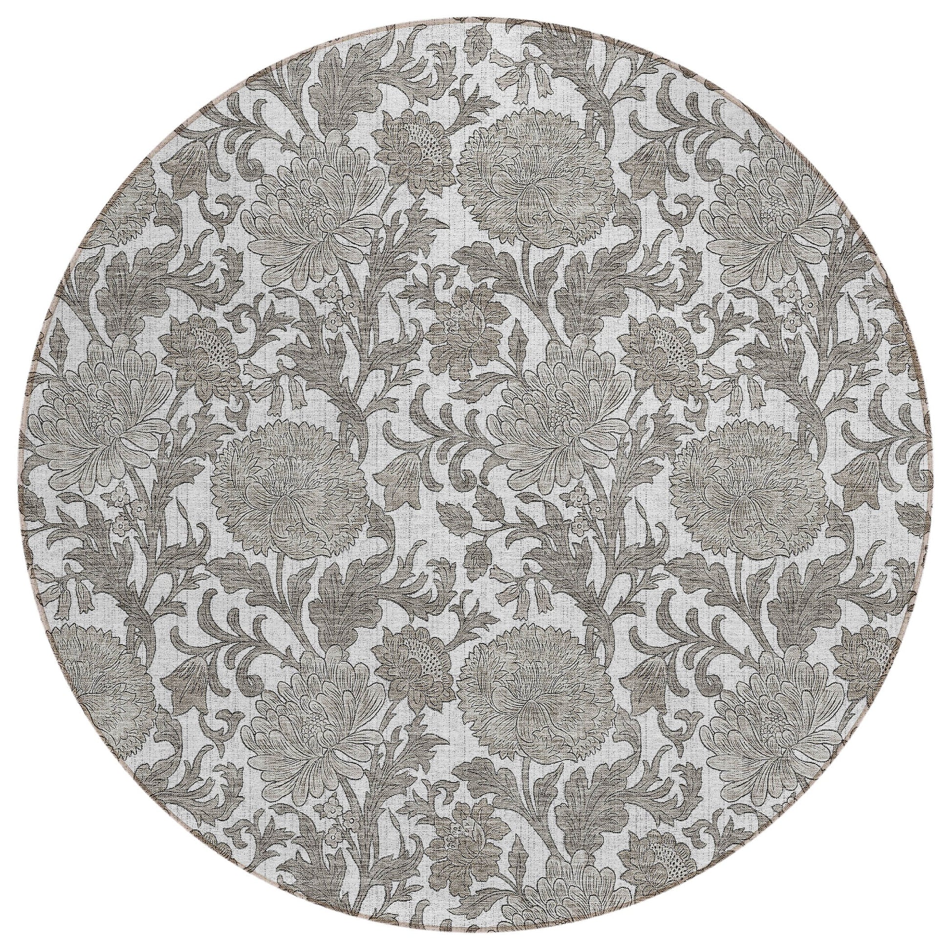 Addison Rugs Chantille ACN677IV 8 x 8 (ft) Ivory Round Indoor/Outdoor Geometric Machine washable Area rug