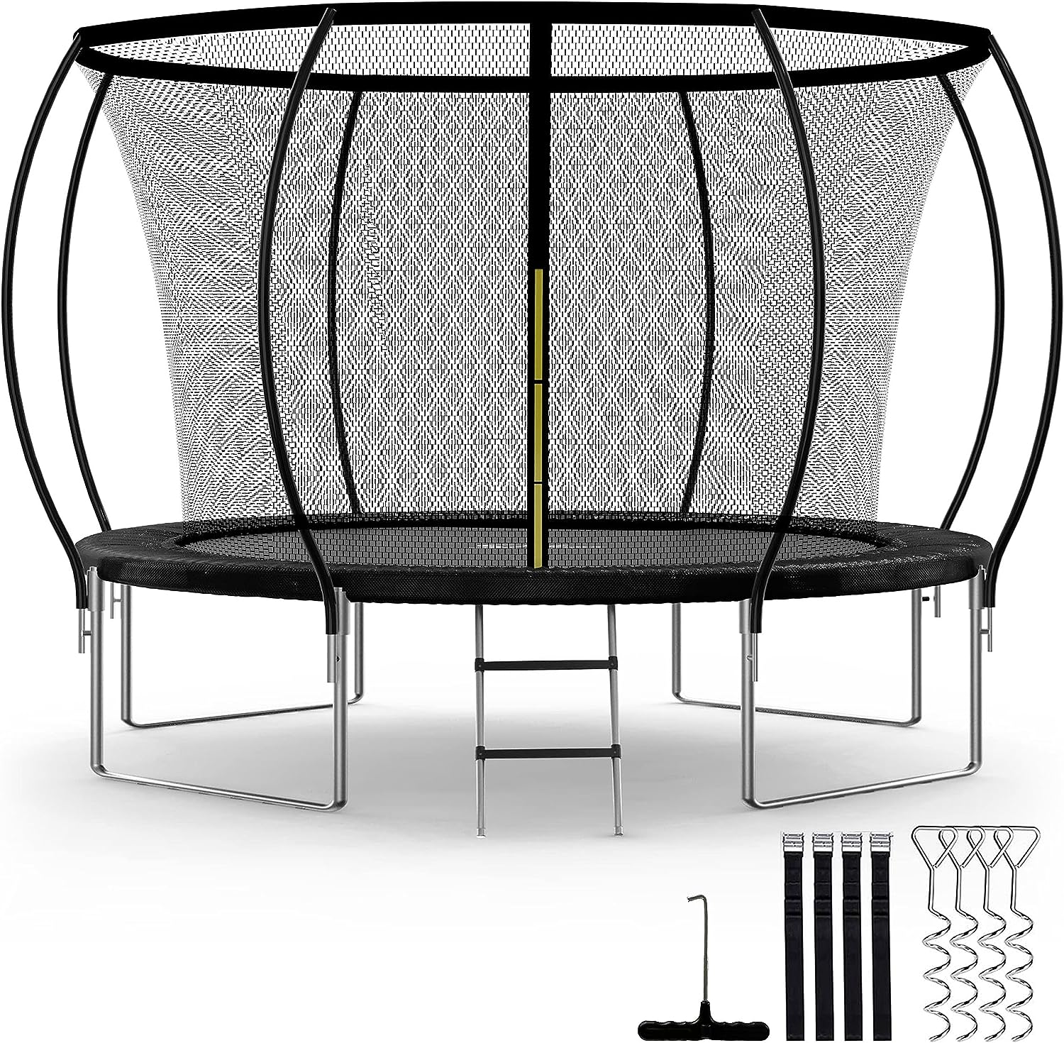 Siavonce Trampolines 8.5-ft Round Kids in Black