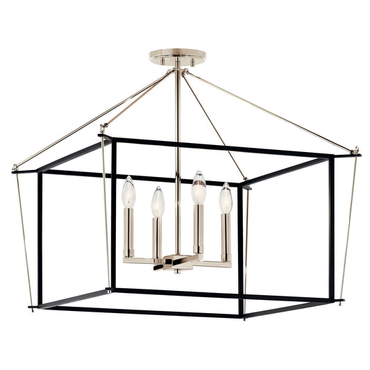 Kichler Eisley 4 -Light 24-in Polished Nickel Semi Flush Mount Light 6010842