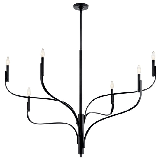 Kichler Livadia 6 -Light Black Modern/contemporary Bare bulb For Use in Bedrooms, Dining Rooms, Foyers, Kitchens, Living Rooms Chandelier 6297463