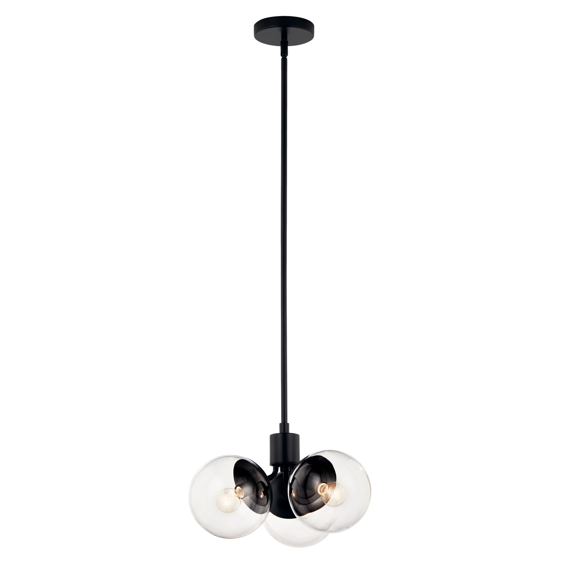 Kichler Silvarious 3 -Light Black Modern/contemporary For Use in Bedrooms, Dining Rooms, Foyers, Kitchens, Living Rooms Chandelier 6297665