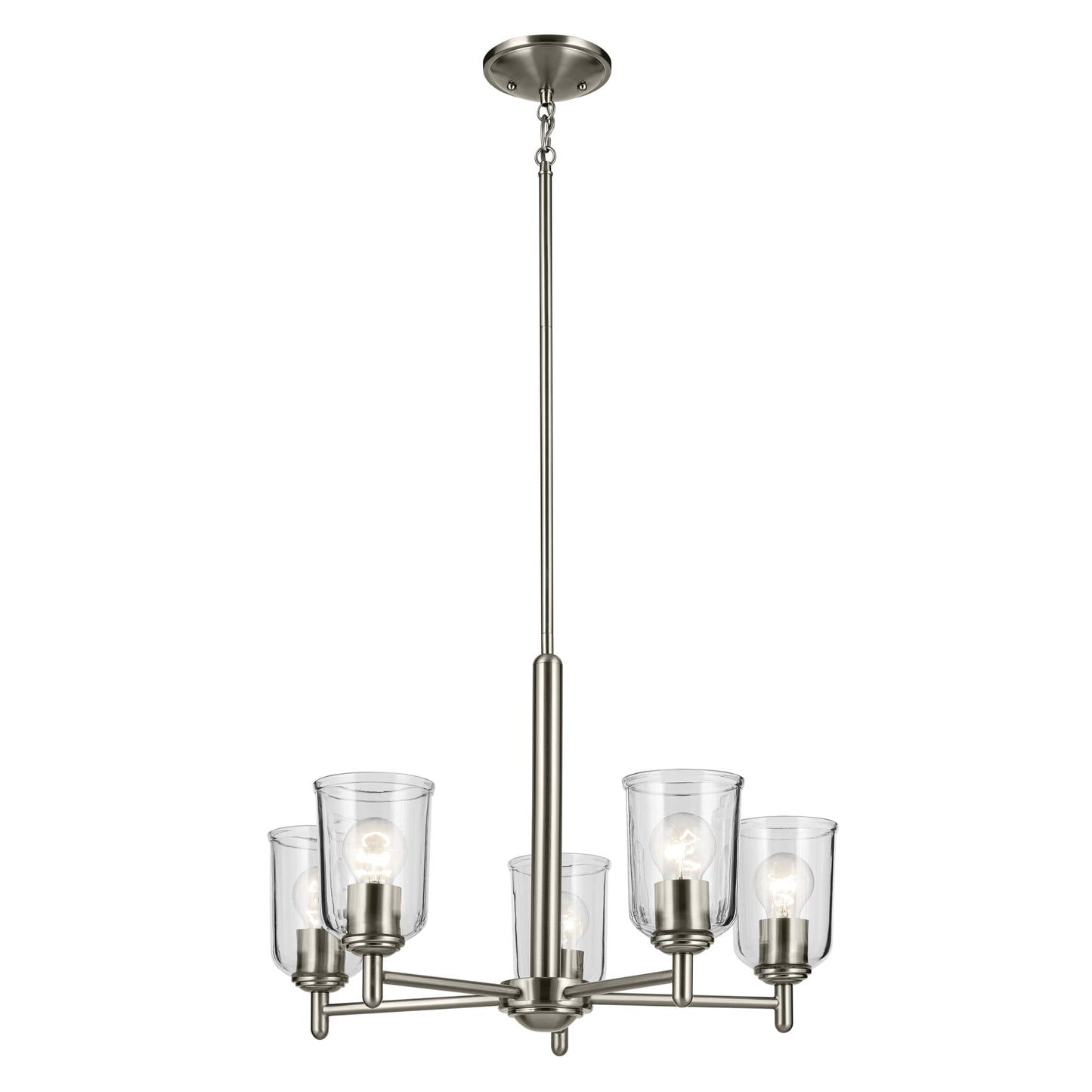 Kichler Shailene 5 -Light Brushed Nickel Traditional For Use in Bedrooms, Dining Rooms, Foyers, Kitchens, Living Rooms Chandelier 6297520