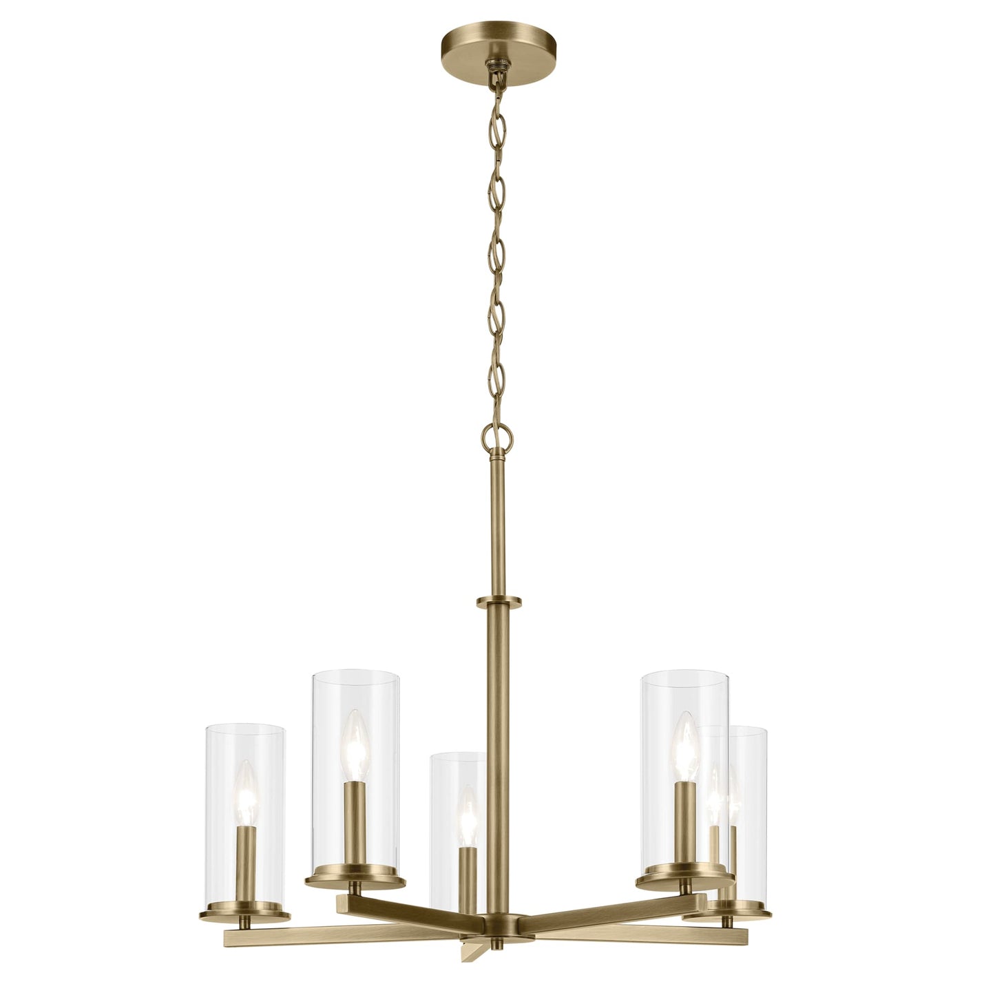 Kichler Crosby 5 -Light Gold Modern/contemporary For Use in Bedrooms, Dining Rooms, Foyers, Kitchens, Living Rooms Chandelier 6297502