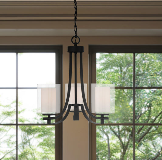 Minka Lavery Parsons Studio 3 -Light Matte Black Modern/contemporary For Use in Bedrooms, Dining Rooms, Foyers, Kitchens, Living Rooms Chandelier 4814645