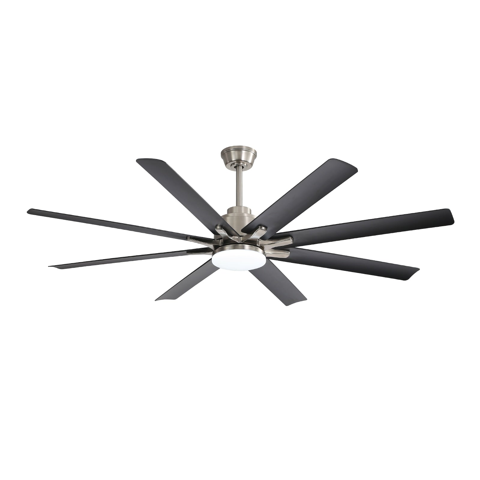 Bayfeve Adjustable 66-in Nickel with Abs Blades Color-changing Integrated LED Indoor/Outdoor Smart Ceiling Fan with Light and Remote (8-Blade) BFYH-6009