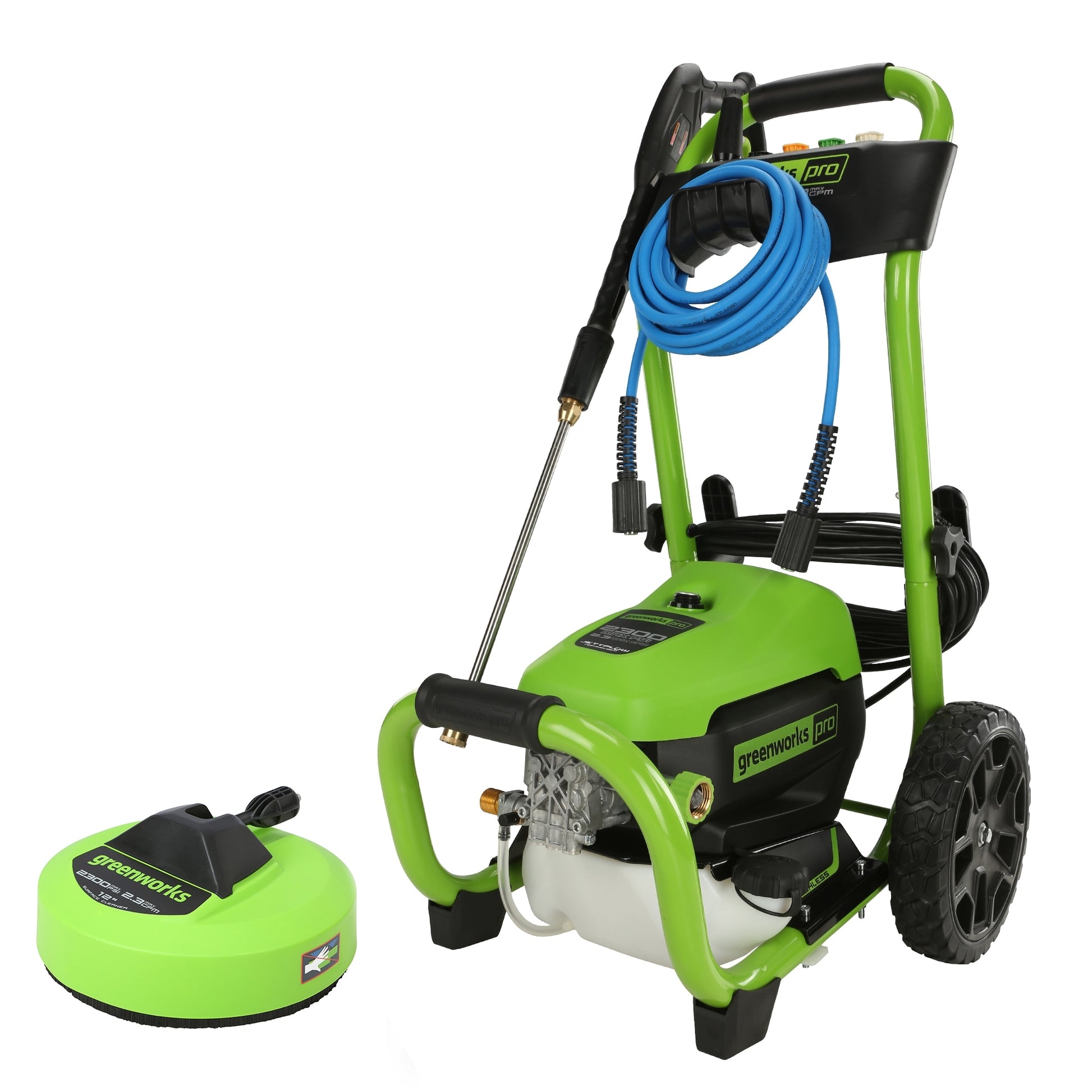 Greenworks Pro 2300 PSI 1.2-GPM Cold Water Electric Pressure Washer with 5 Spray Tips and Surface Cleaner GPW2301SC