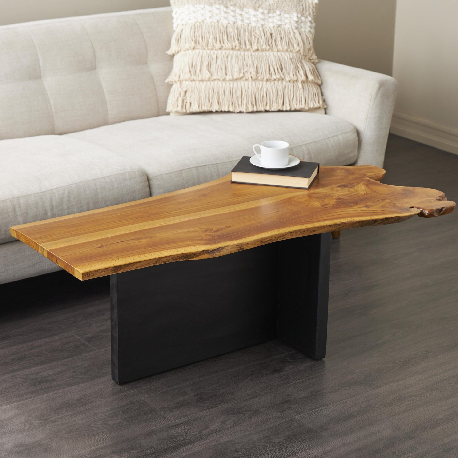 Grayson Lane Country Wood Brown Pine 48-in W x 17.75-in H Coffee Table