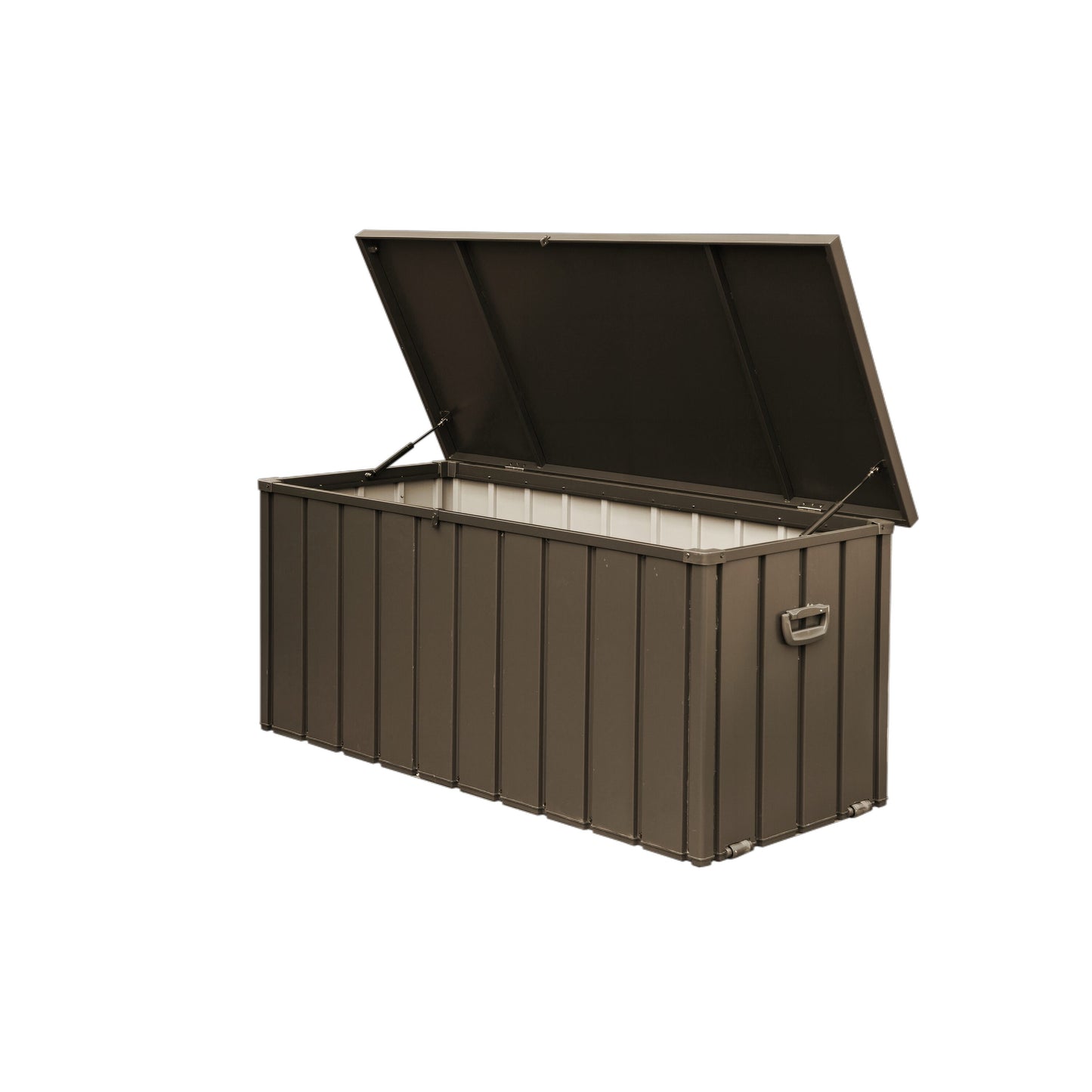 LIVIZA Lockable Storage Bin 160-Gallon Brown Metal Deck Box