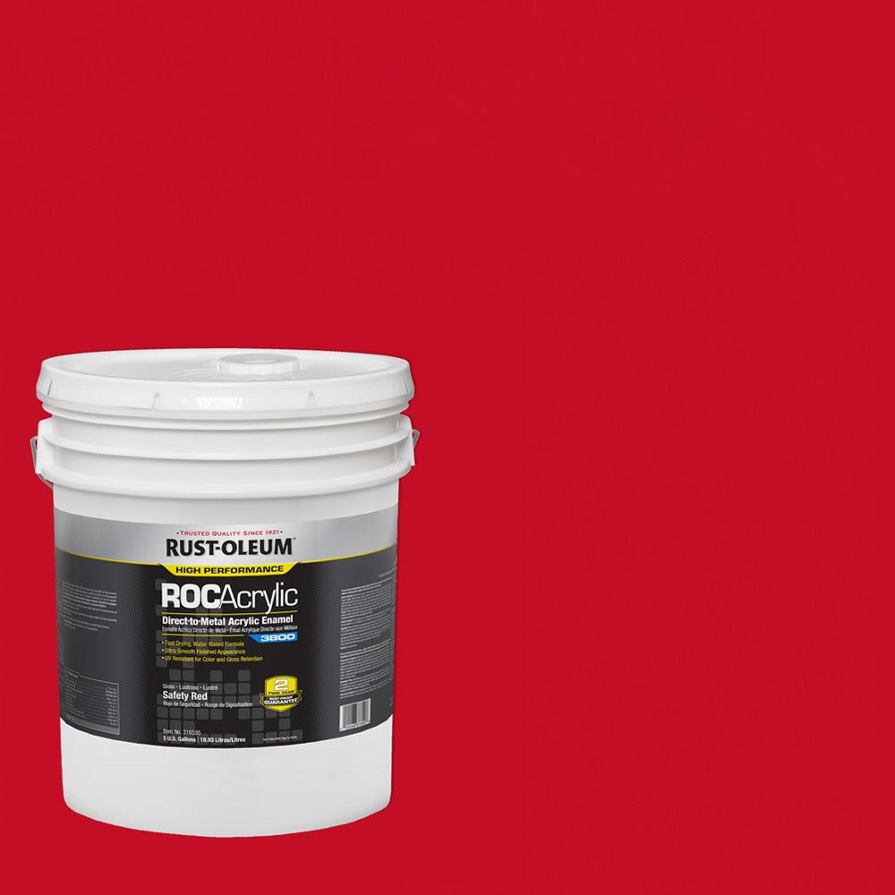 Rust-Oleum High Performance Gloss OSHA Safety Red Interior/Exterior Water-based Industrial Enamel Paint ( 5-gallon )