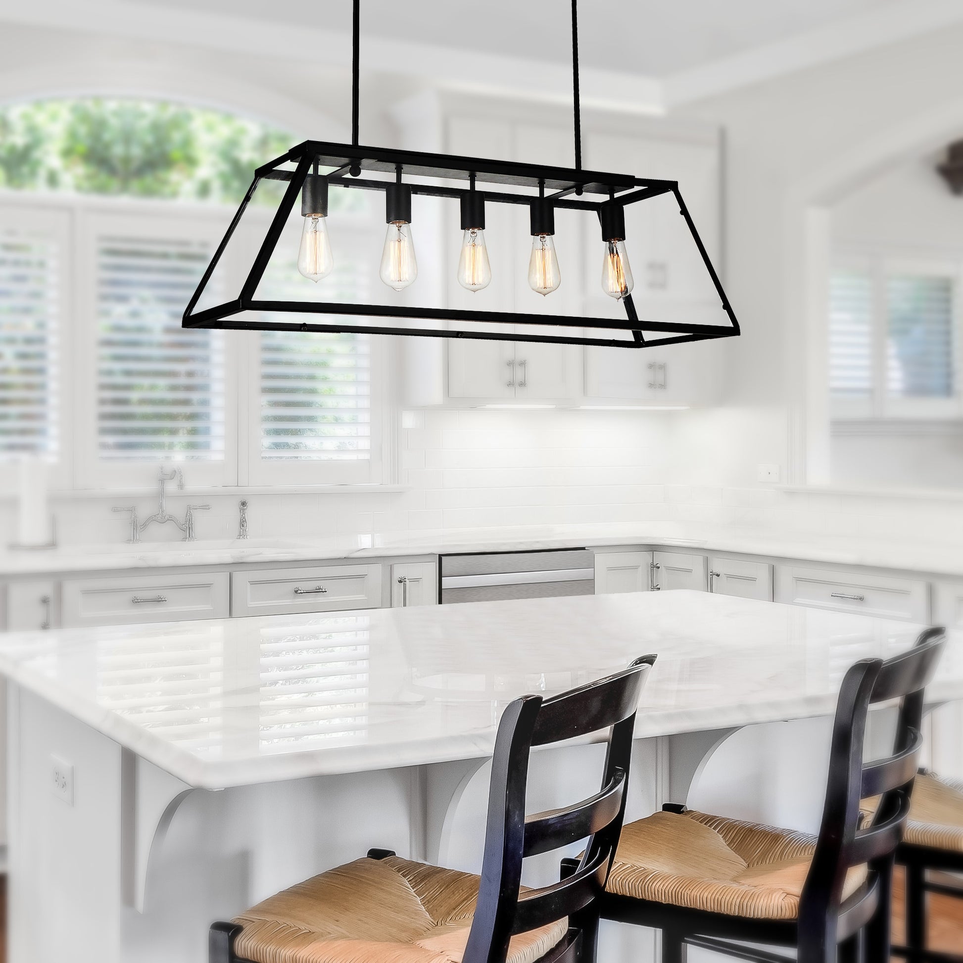 CWI Lighting Alyson 5 -Light Black Rustic For Use in Bathrooms, Bedrooms, Dining Rooms, Foyers, Kitchens, Living Rooms Chandelier