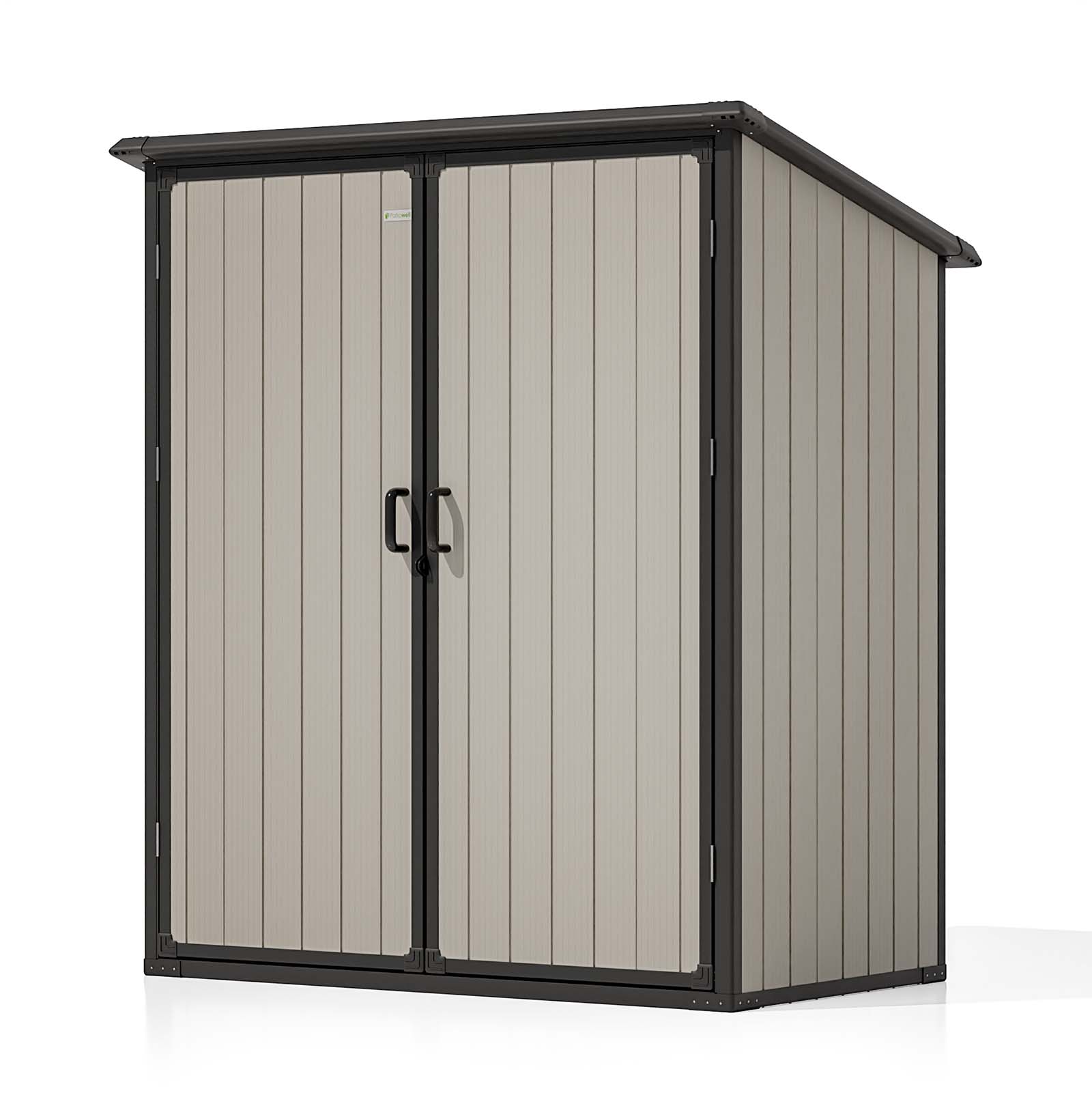 Patiowell 5-ft x 3-ft White Lean-to Resin Storage Shed (Floor Included)