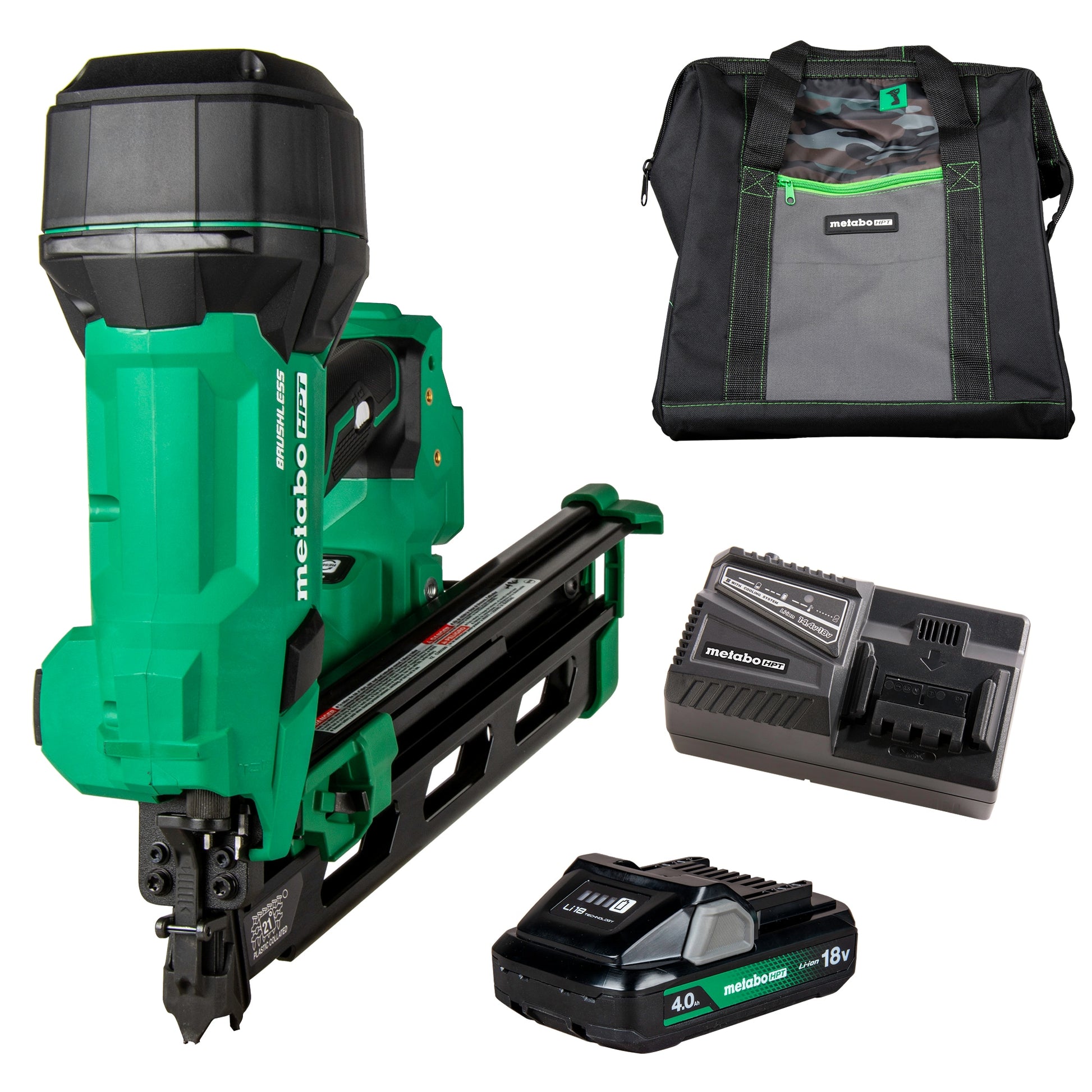 Metabo HPT Multi-Volt 3-1/2-in 21 -Degree Cordless Roundhead Framing Nailer (Battery Included and Charger Included)