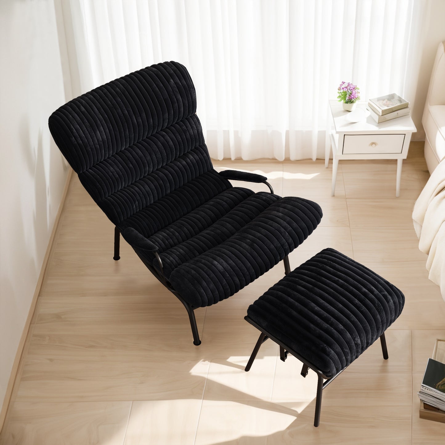 Ovios Modern Black Rocking Chair