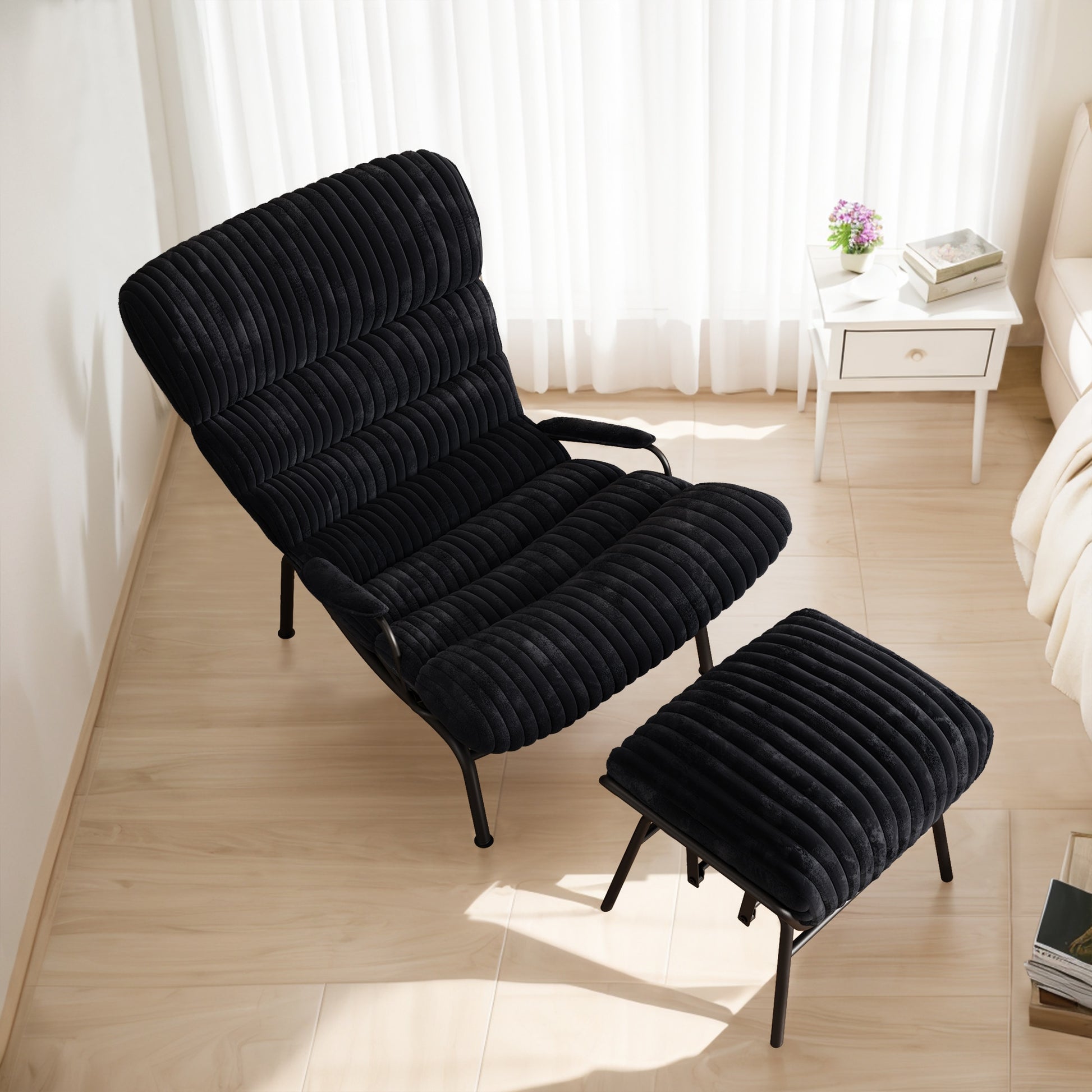 Ovios Modern Black Rocking Chair