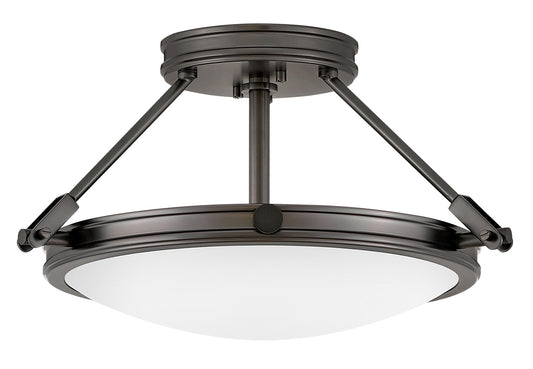 Hinkley Collier 3 -Light 15.25-in Satin Black Flush Mount Light 6588917
