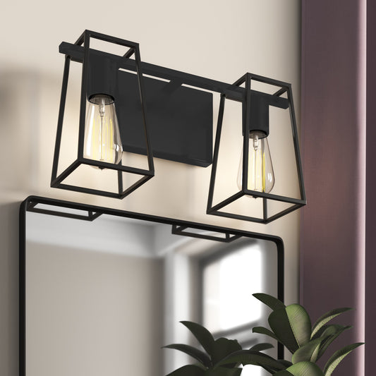 Hinkley Filmore 16-in 2 -Light Satin Black Transitional Vanity light 6588839