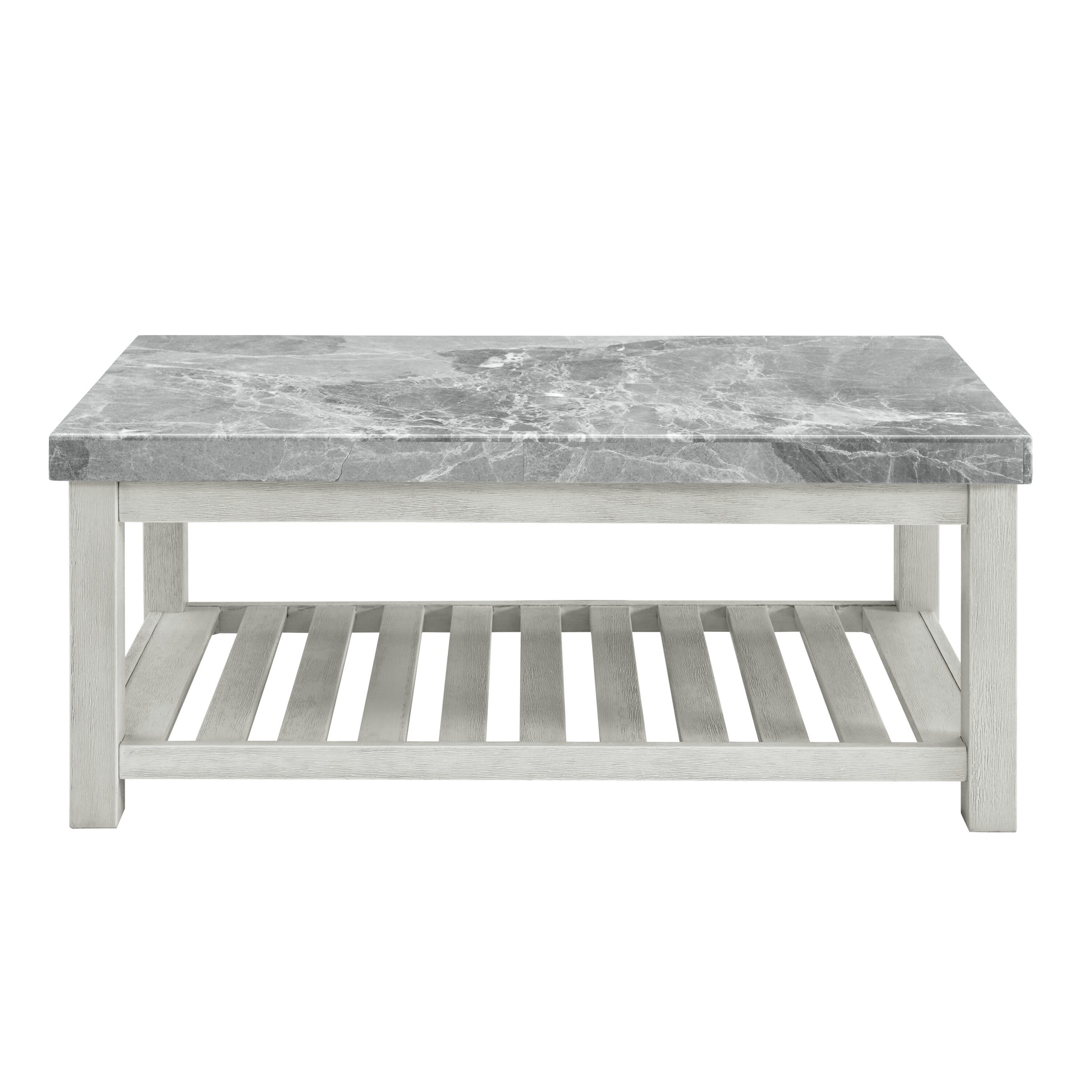 Steve Silver Faux marble Gray Poplar 48-in W x 20-in H Coffee Table