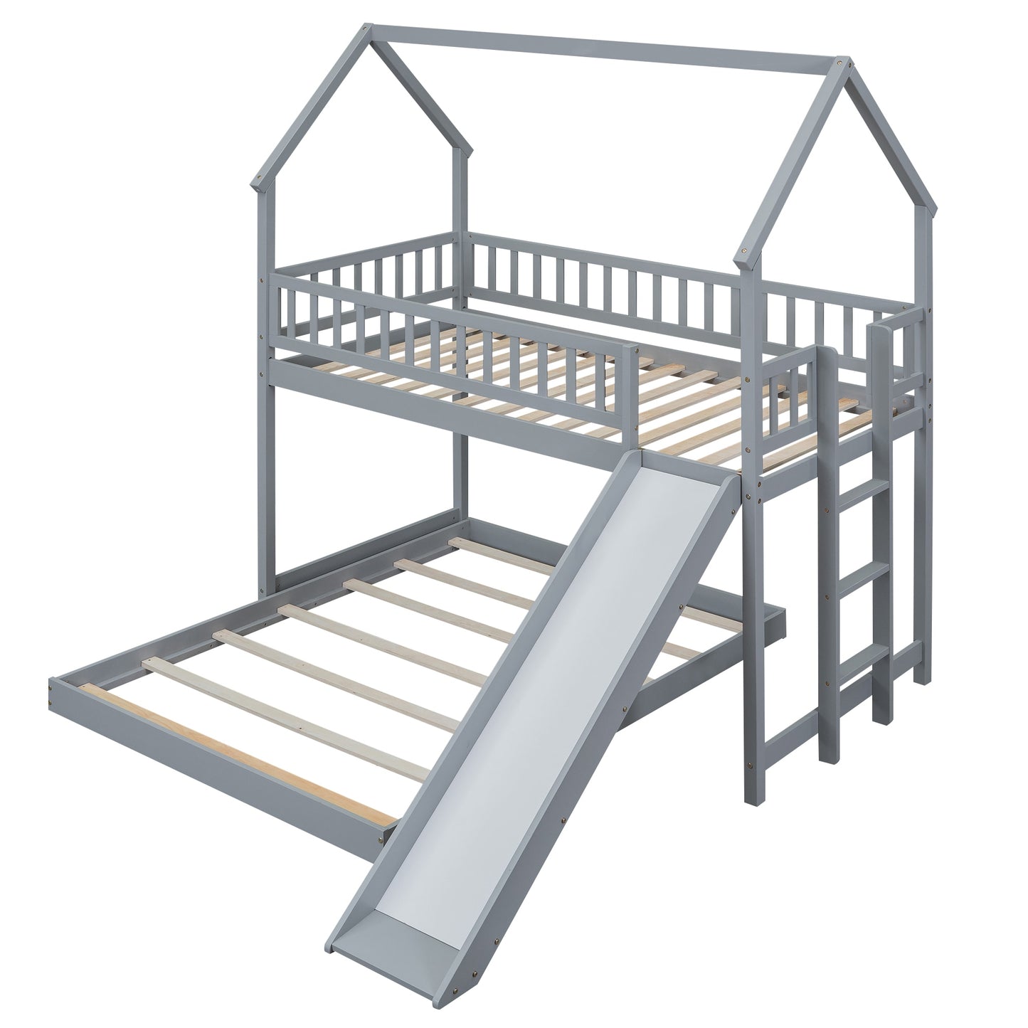 Qualler Gray Twin over full Bunk Bed