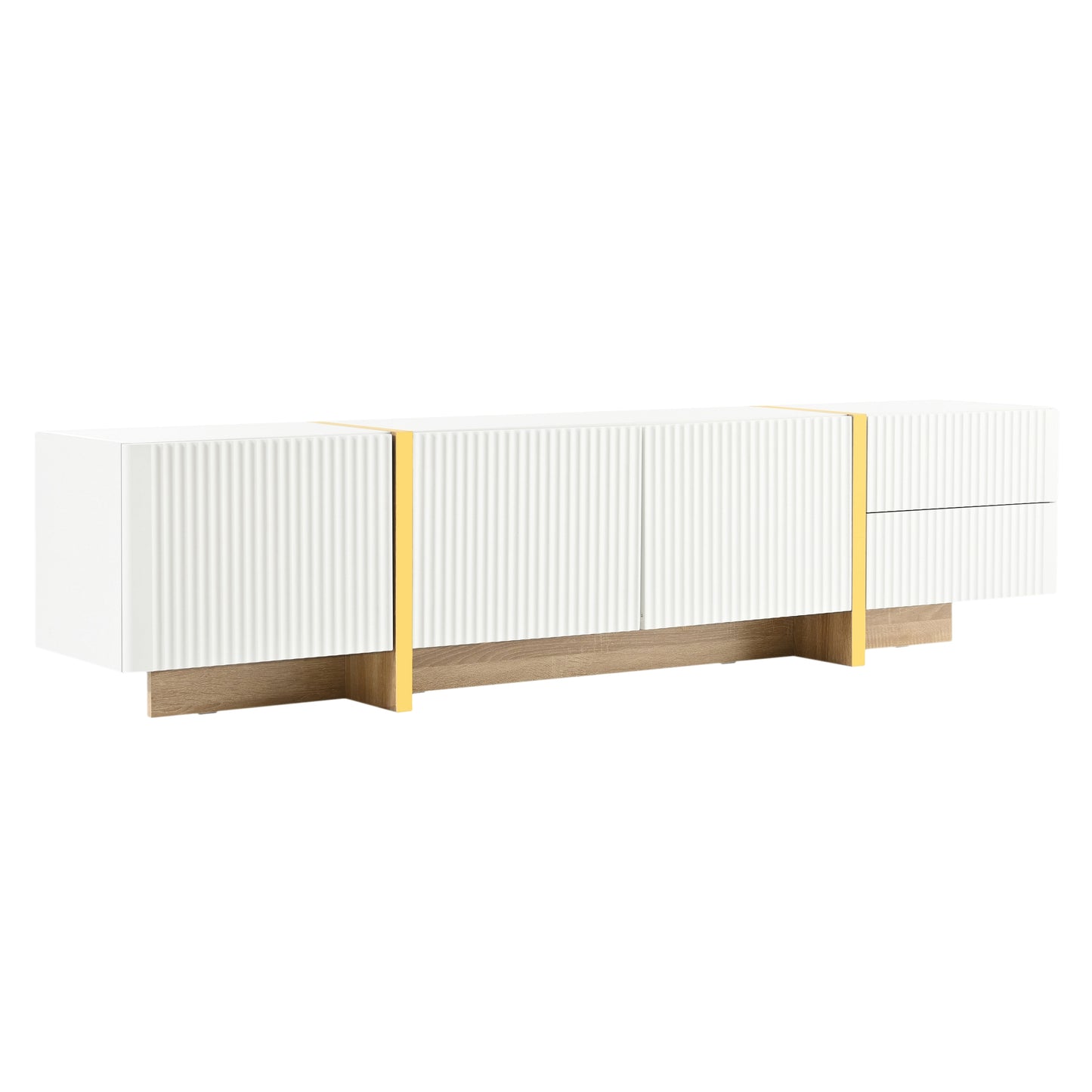 CESICIA Modern/Contemporary White TV stand Integrated TV Mount ( Accommodates TVs up to 80-in )