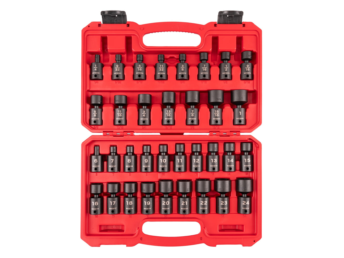 TEKTON 34 -Piece Standard (SAE) and Metric 3/8-in Drive Set 6-point Impact Socket Set