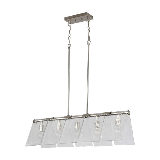 Golden Lighting Serenity 5 -Light Pewter Modern/contemporary Clear glass Linear Large Hanging Pendant light