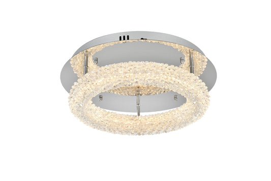 Elegant Decor Home Furnishing 1 -Light 18-in Chrome Integrated LED Flush Mount Light