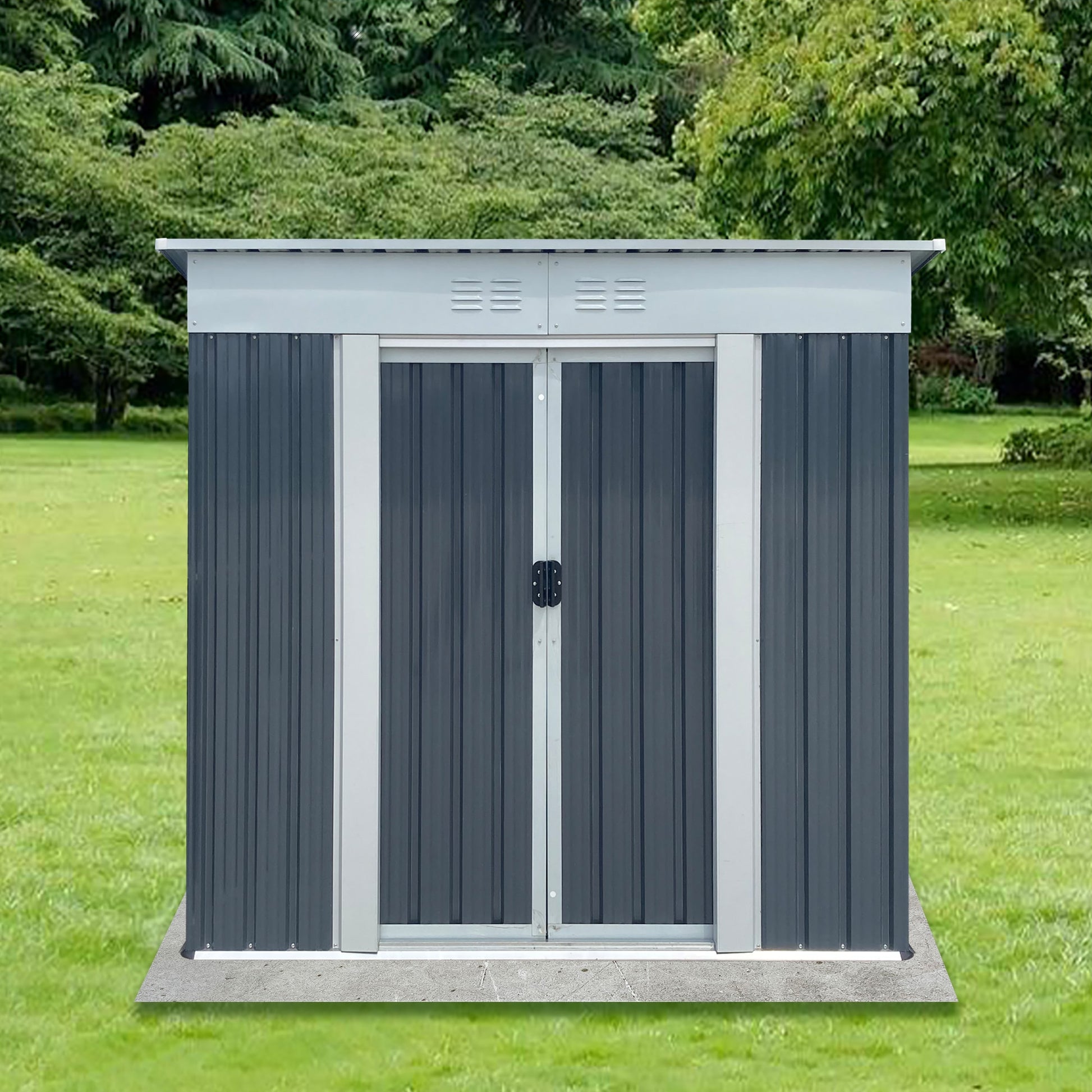 Mondawe 6-ft x 4-ft Galvanized steel Metal Storage Shed