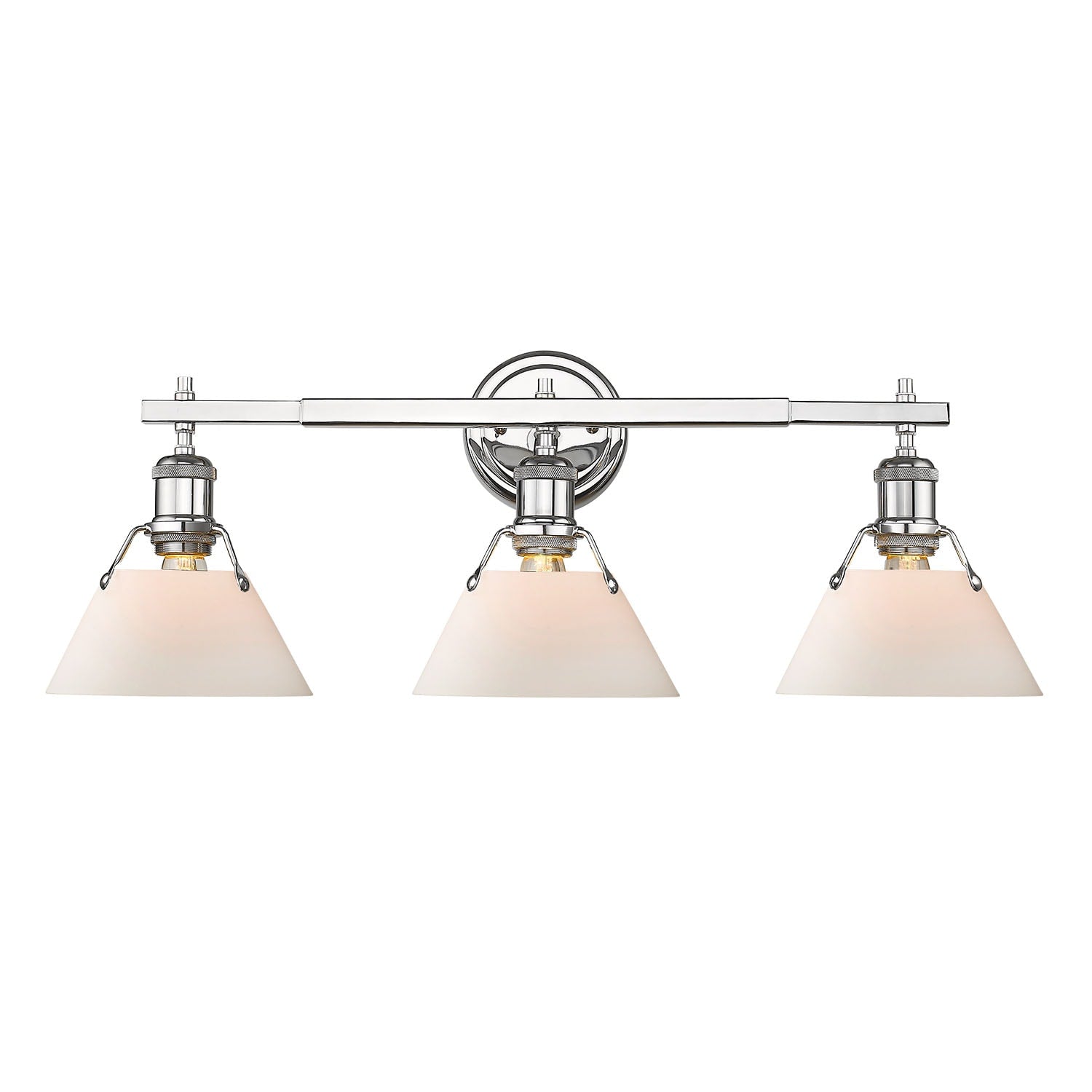 Golden Lighting Orwell 27.25-in 3 -Light Polished Chrome Industrial Vanity light