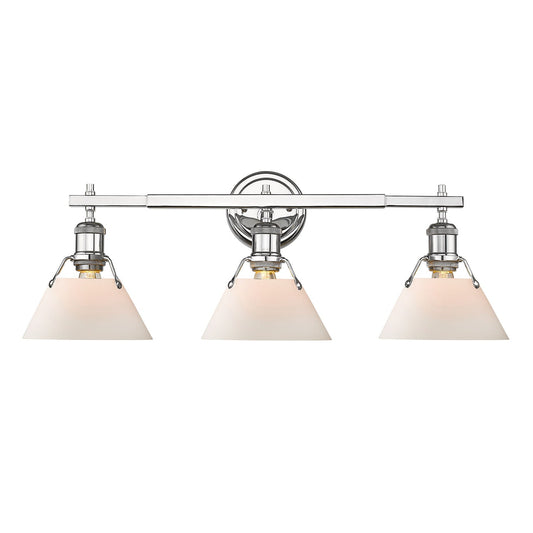 Golden Lighting Orwell 27.25-in 3 -Light Polished Chrome Industrial Vanity light