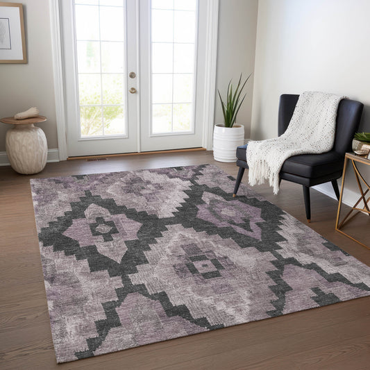 Addison Rugs Chantille ACN1894LV 8 x 10 (ft) Loomed Lavender Rectangular Indoor/Outdoor Geometric Machine washable Pet Friendly Area rug