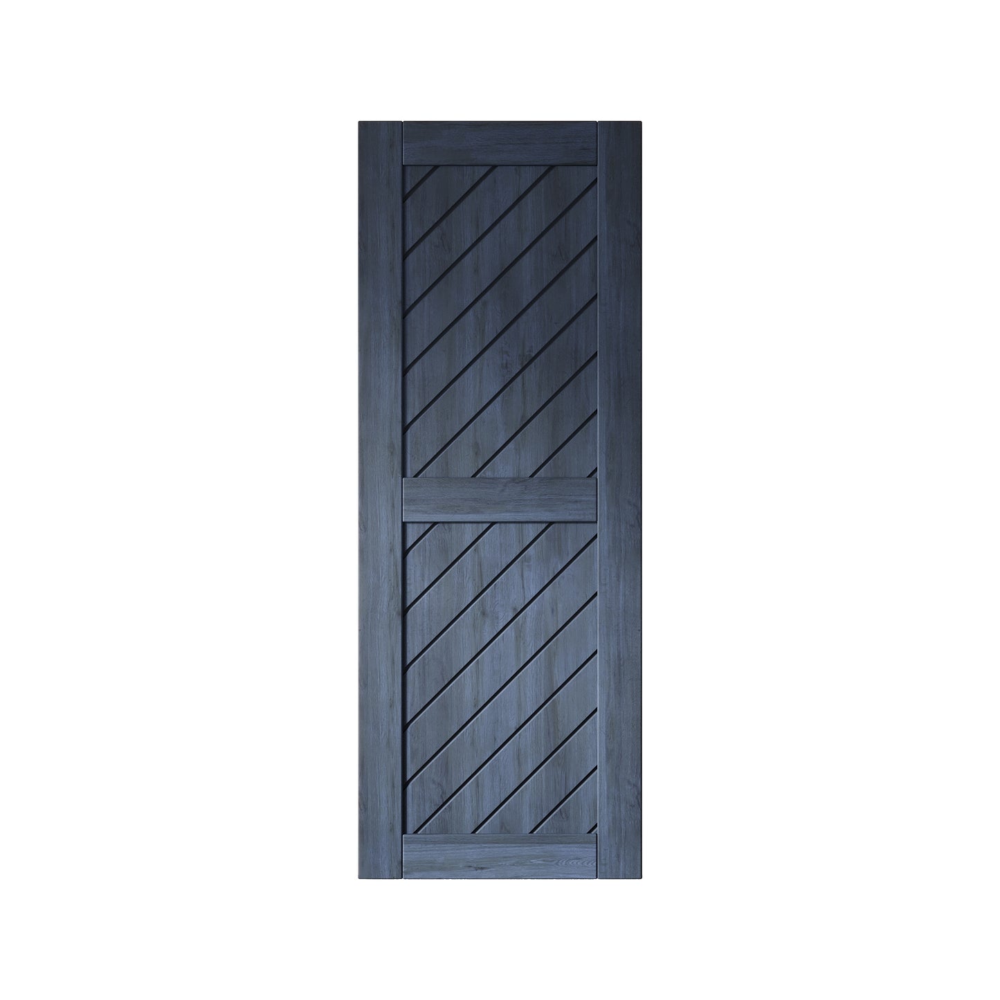 HOMACER 30-in x 80-in Navy Prefinished Non-standard Pine Wood Solid core Single Barn Door (Hardware Not Included)