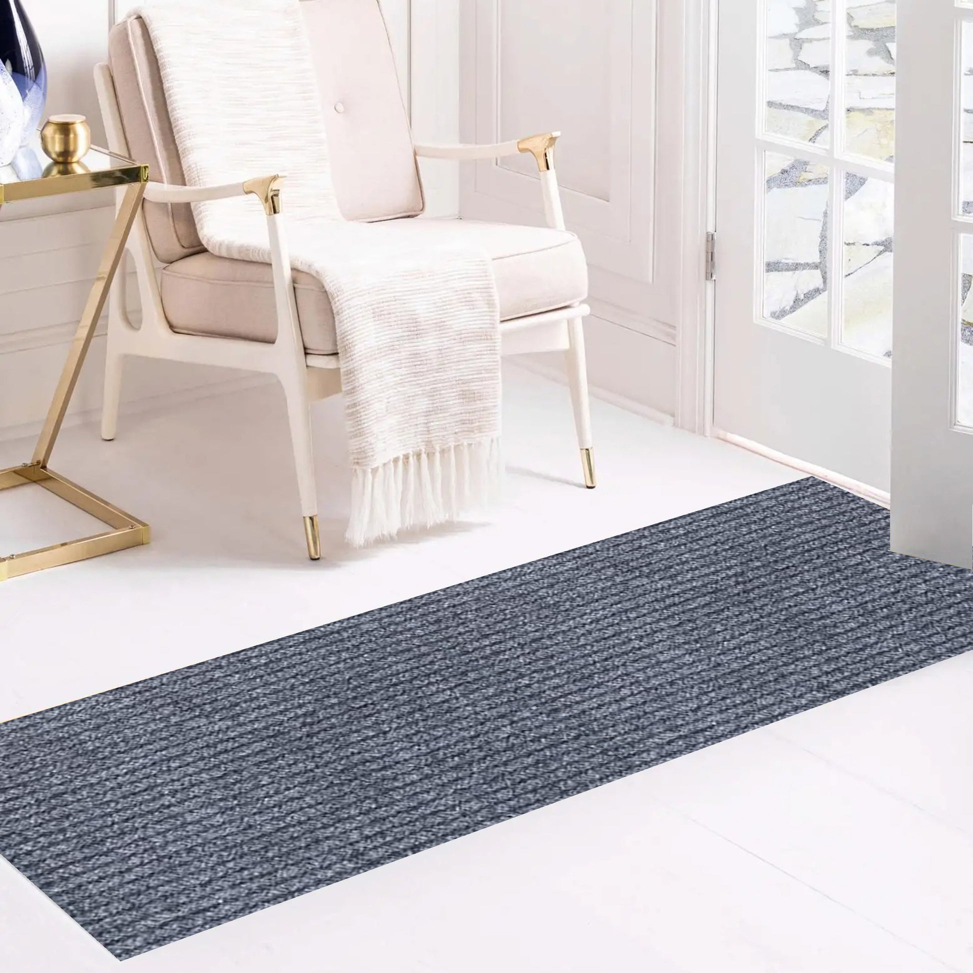 Playa Rug 3 x 46 (ft) Knotted Solid-Gray Rectangular Indoor/Outdoor Solid Pet Friendly Runner rug