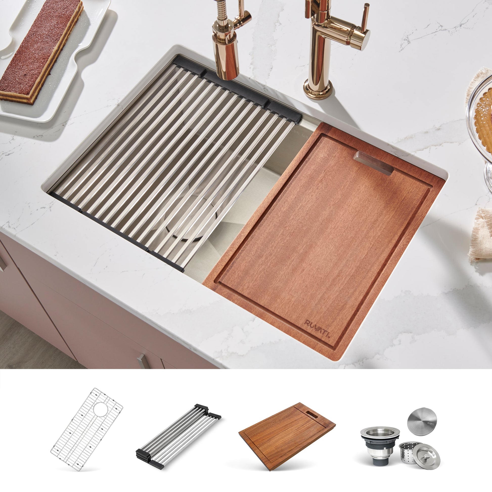 Ruvati Veniso Undermount 30-in x 19-in Stainless steel Single bowl 16 -Gauge Kitchen Sink