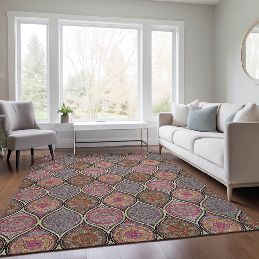 Addison Rugs Chantille ACN976BK 8 x 10 (ft) Loomed Black Rectangular Indoor/Outdoor Machine washable Pet Friendly Area rug