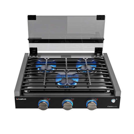 Camplux 21-in 3 burners Black Gas Cooktop