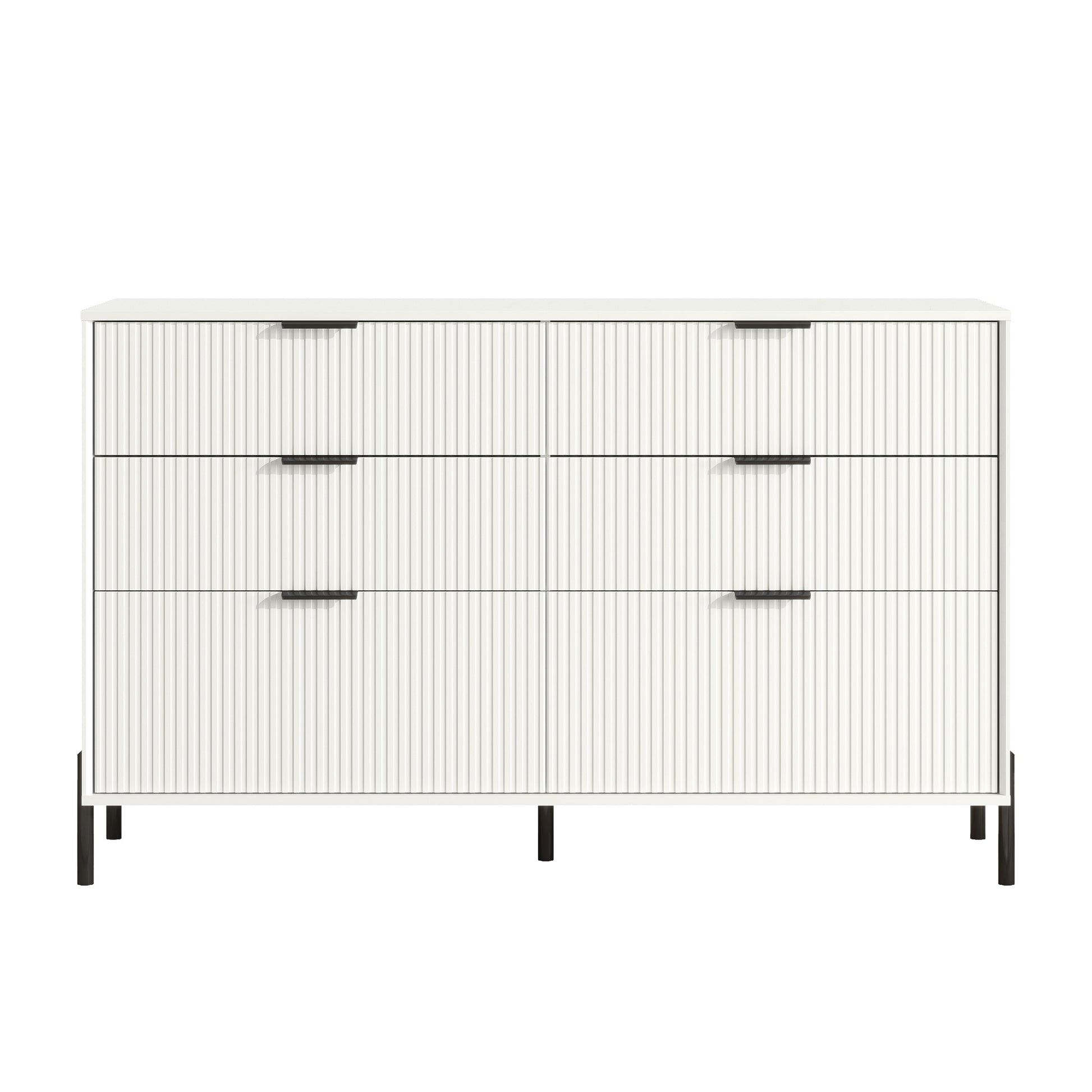 Festivo White 6 -Drawer Standard dresser