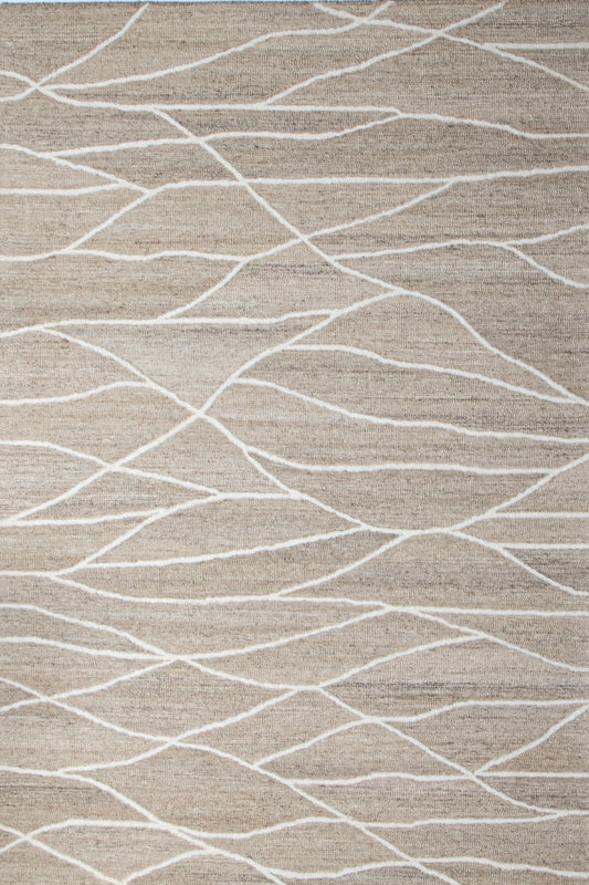 Bashian Verona 5 x 8 (ft) Wool Beige Rectangular Indoor Geometric Area rug