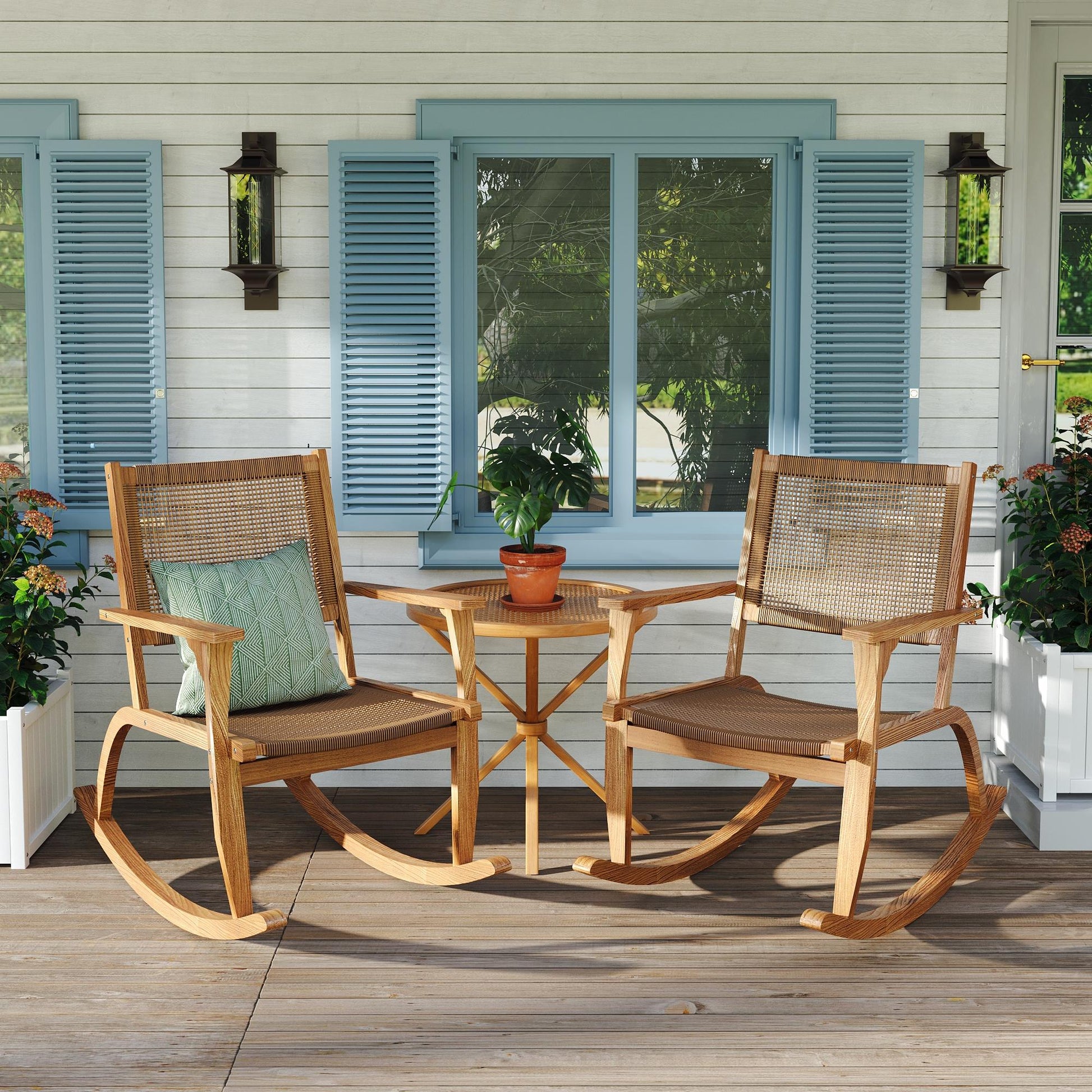 Xspracer 2 -Piece Wicker Patio Conversation Set with Brown