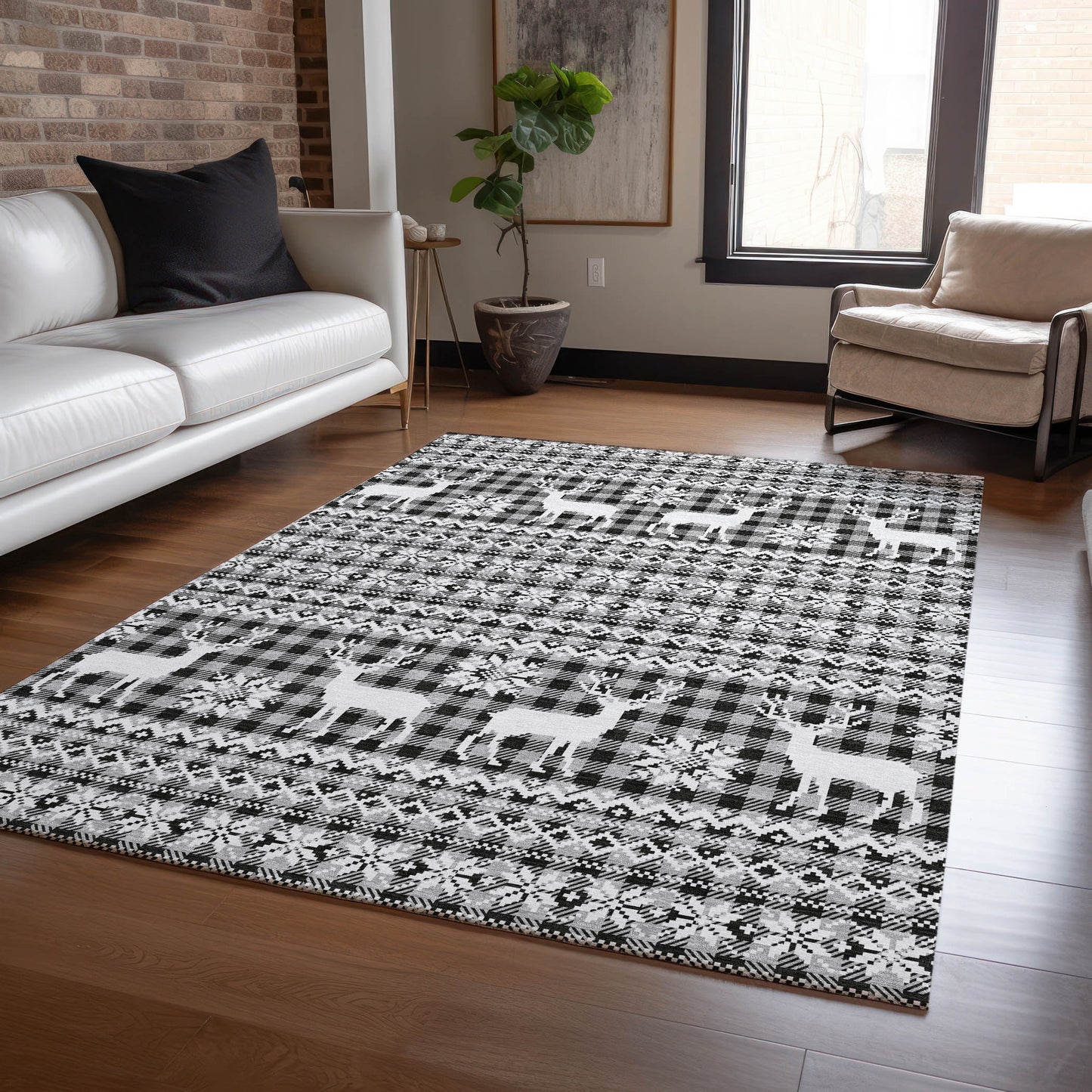 Addison Rugs Chantille ACN1820GY 8 x 10 (ft) Loomed Gray Rectangular Indoor/Outdoor Machine washable Pet Friendly Area rug