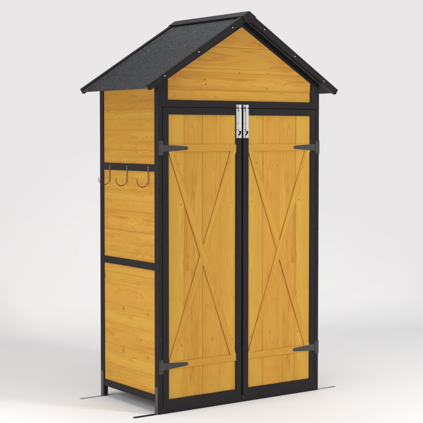 Mondawe 3-ft x 2-ft Gable Style Wood Outdoor Storage Shed 2 Doors (Floor Included)