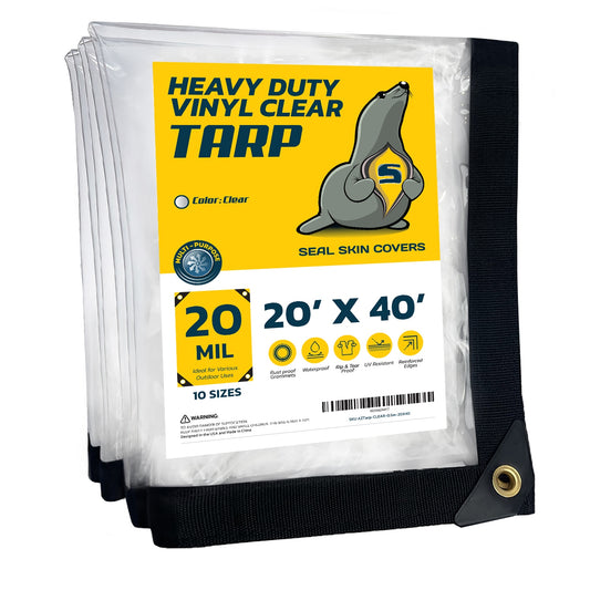 Seal Skin Covers 20-ft x 40-ft White Waterproof Commercial Vinyl 20-mil Tarp