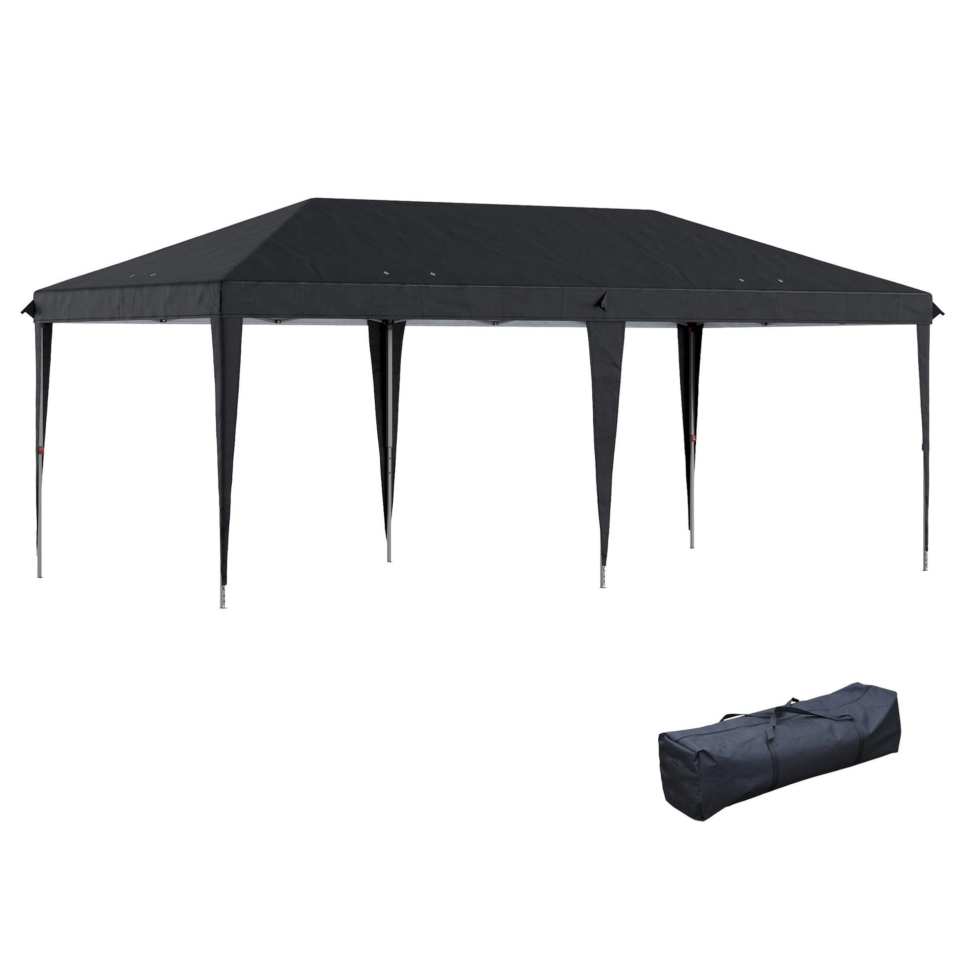 ToolCat 19.2-ft x 9.7-ft Black Gazebo with Soft Top Roof