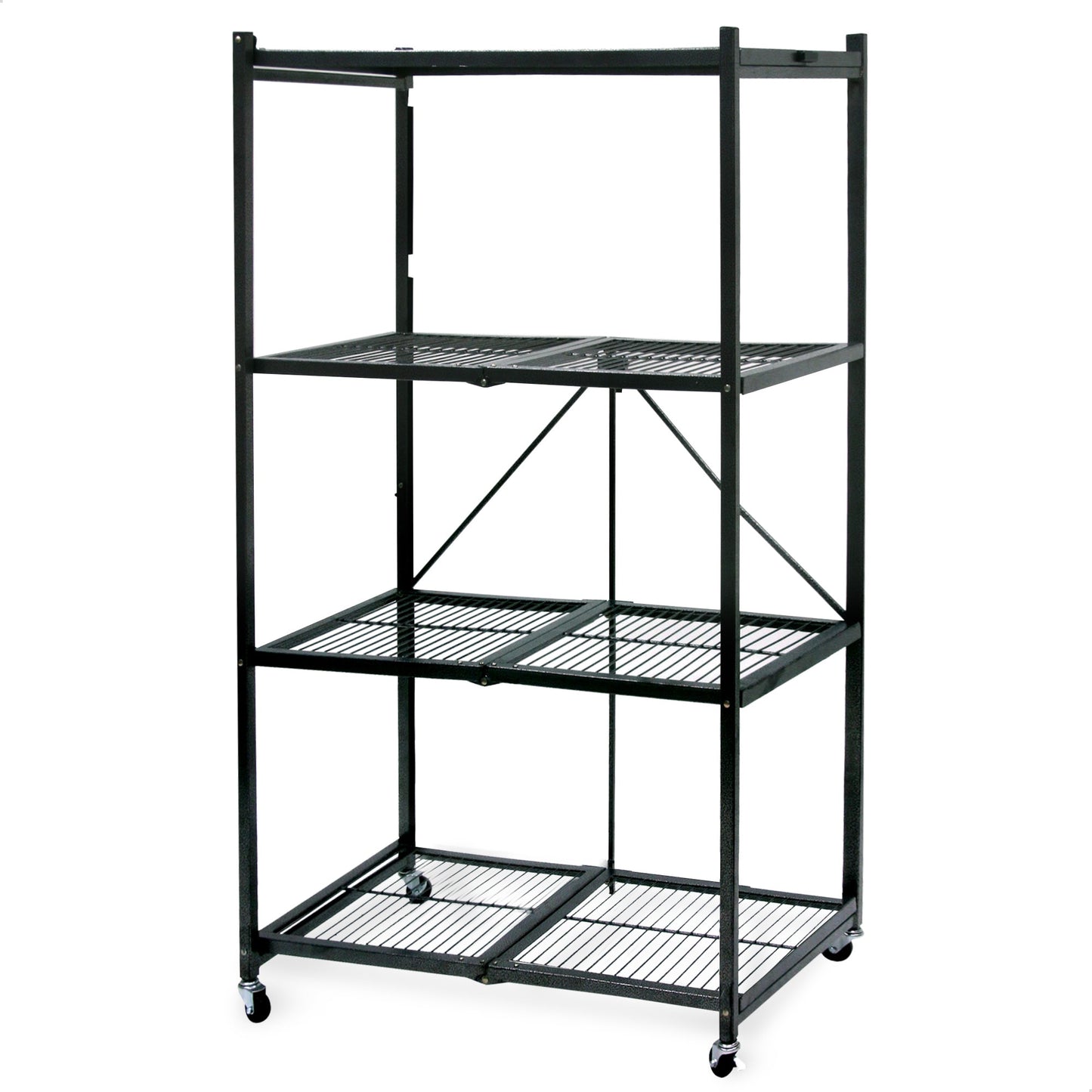 Origami 4 -Tier Gray Wire Utility shelving unit ( 35.8-in W x 20.9-in D x 60-in H ) 2 -Pack